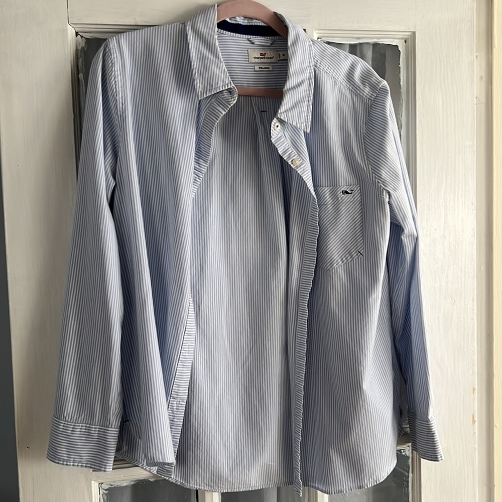 Vineyard Vines Blue Striped Button Down Shirt - Picture 7 of 7
